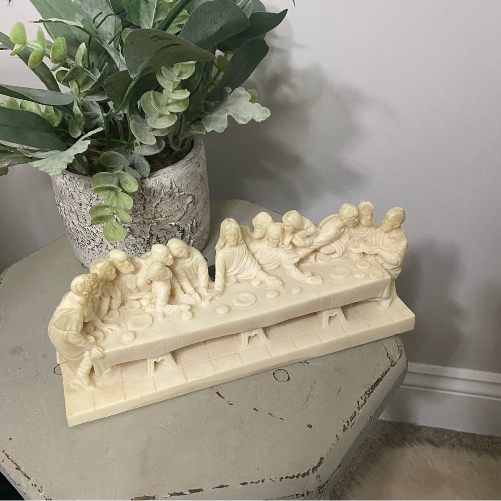 Vintage Holy Family Last Super Resin Sculpture Figurine